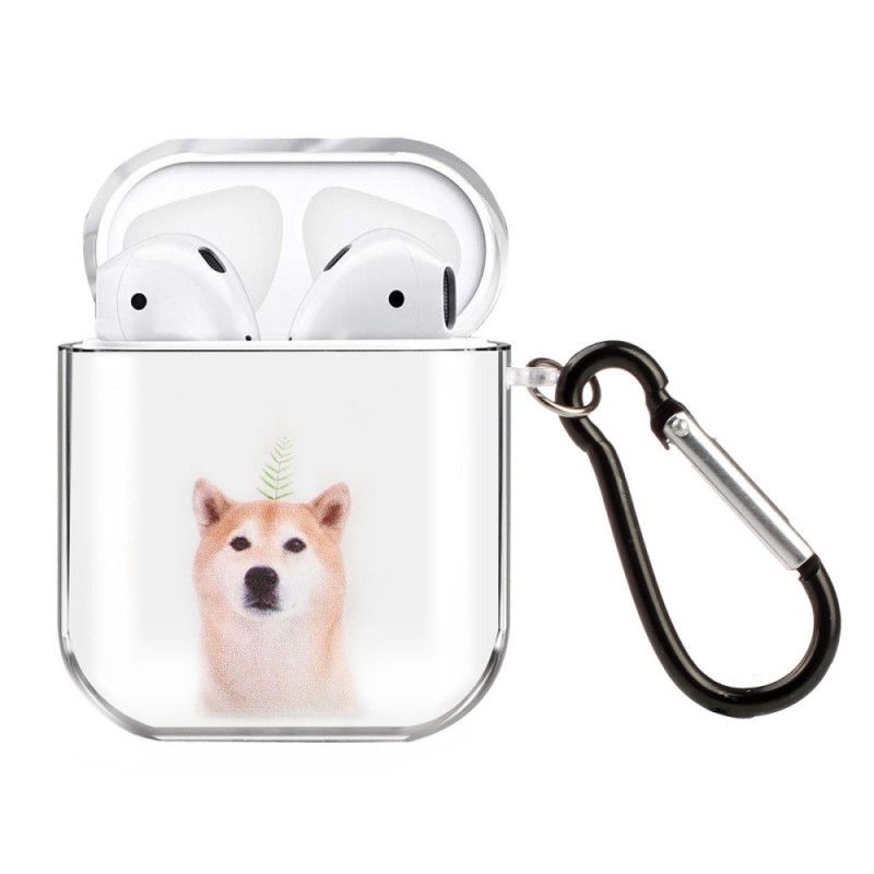 Case Hoesje AirPods Bruin Zwart Telefoonhoesje Transparante Siliconen Hondenserie