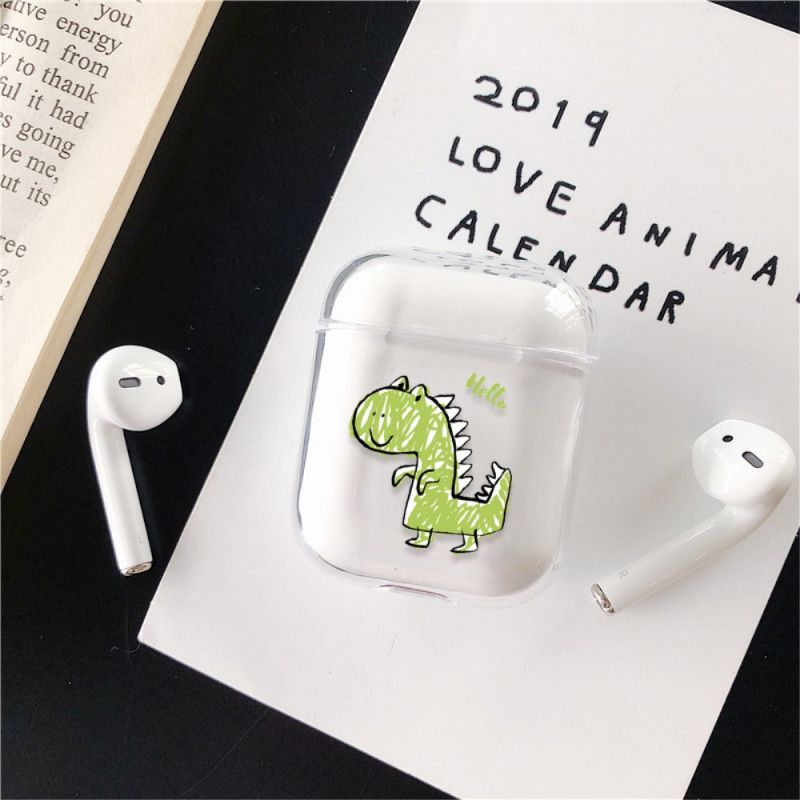 Case Hoesje AirPods Lichtblauw Groen Telefoonhoesje Grappige Dieren