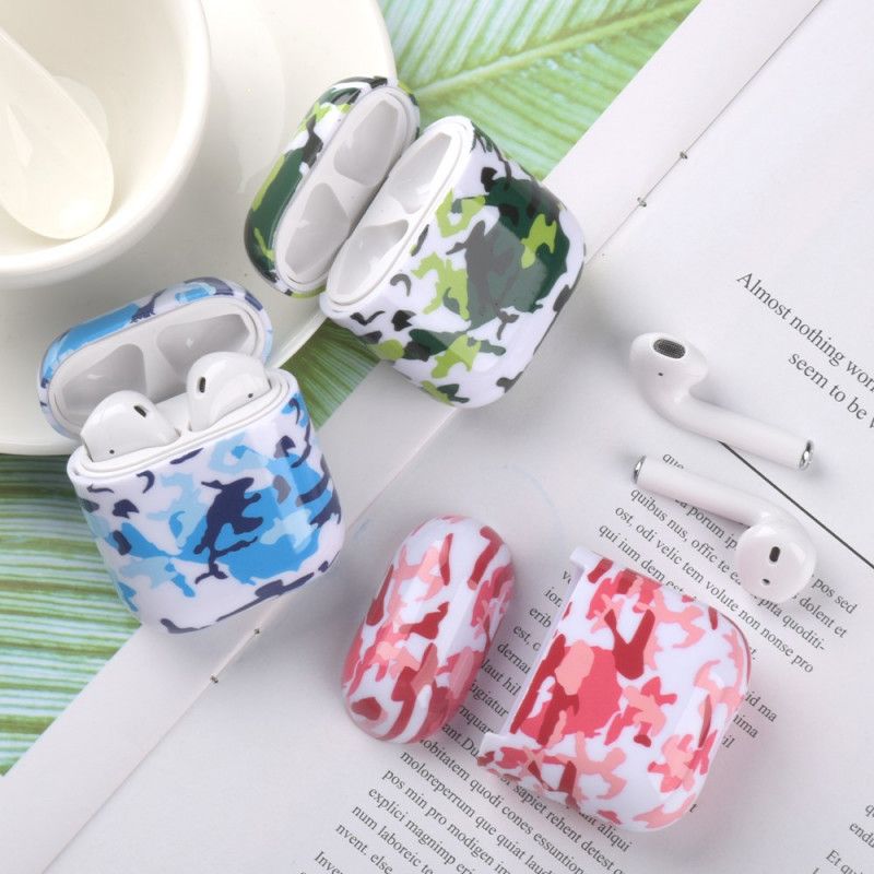 Hoesje AirPods Groen Rood Camouflageontwerp