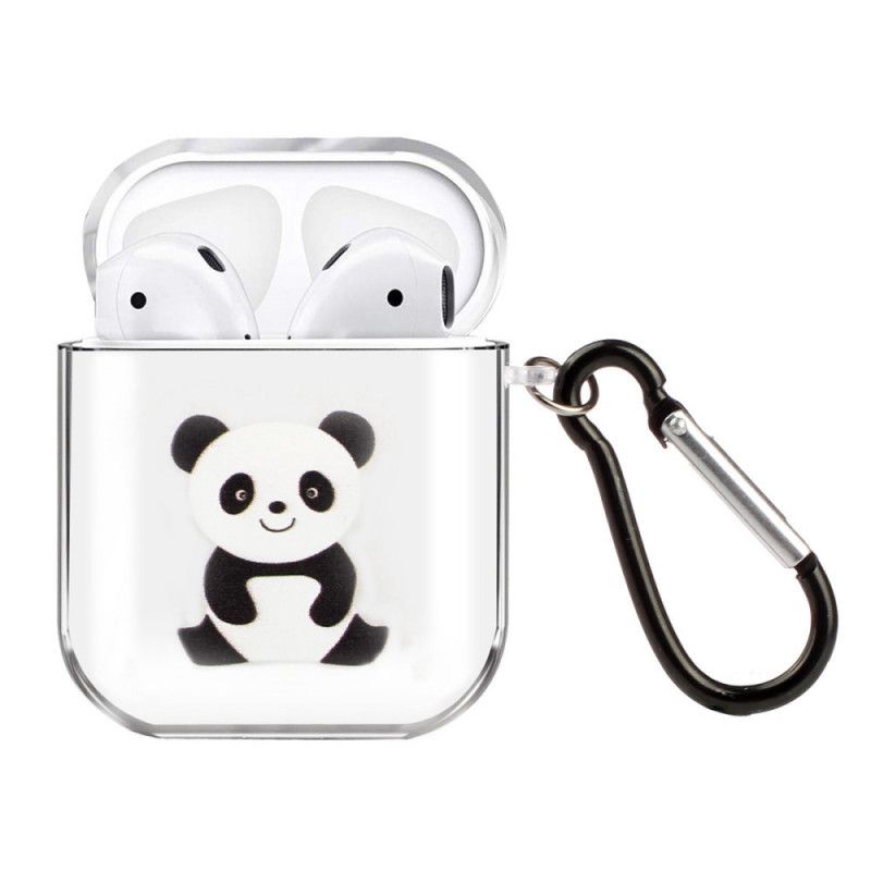 Hoesje AirPods Groen Zwart Serie Transparante Siliconen Panda