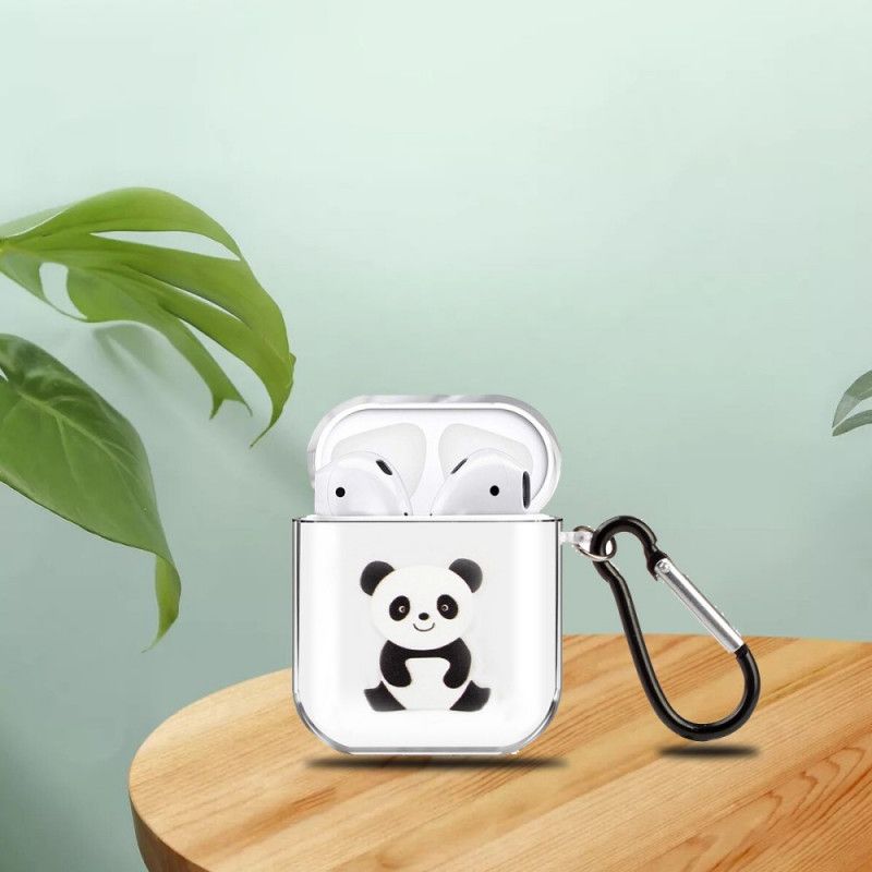 Hoesje AirPods Groen Zwart Serie Transparante Siliconen Panda