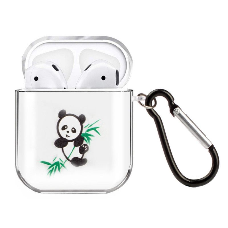 Hoesje AirPods Groen Zwart Serie Transparante Siliconen Panda