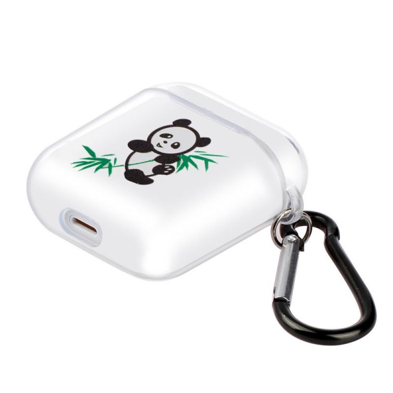 Hoesje AirPods Groen Zwart Serie Transparante Siliconen Panda