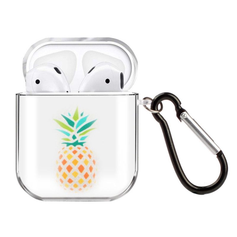 Hoesje AirPods Oranje Geel Transparante Siliconen Fruit Serie