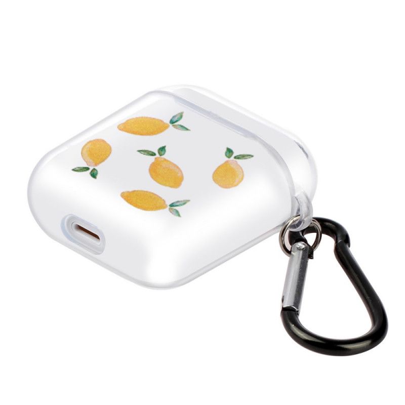 Hoesje AirPods Oranje Geel Transparante Siliconen Fruit Serie