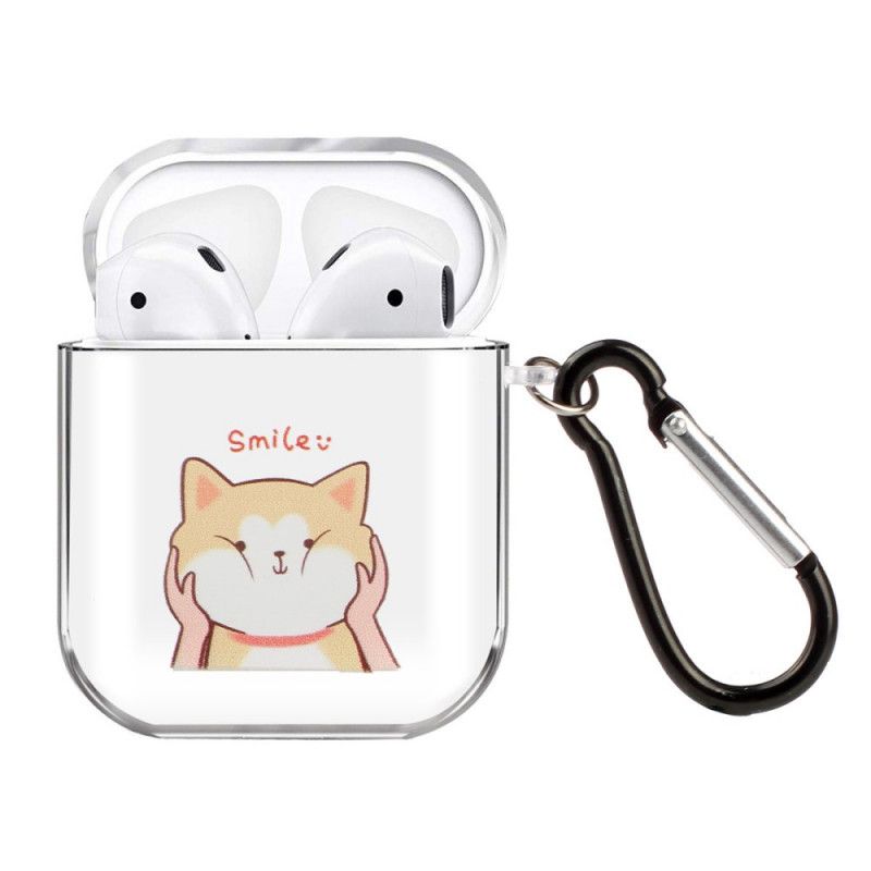 Hoesje voor AirPods Beige Wit Transparante Siliconen Kattenserie