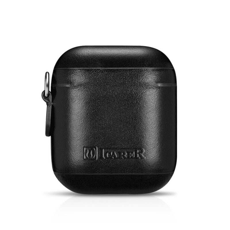 Hoesje voor AirPods Bruin Zwart Echt Leer Met Icarer Band