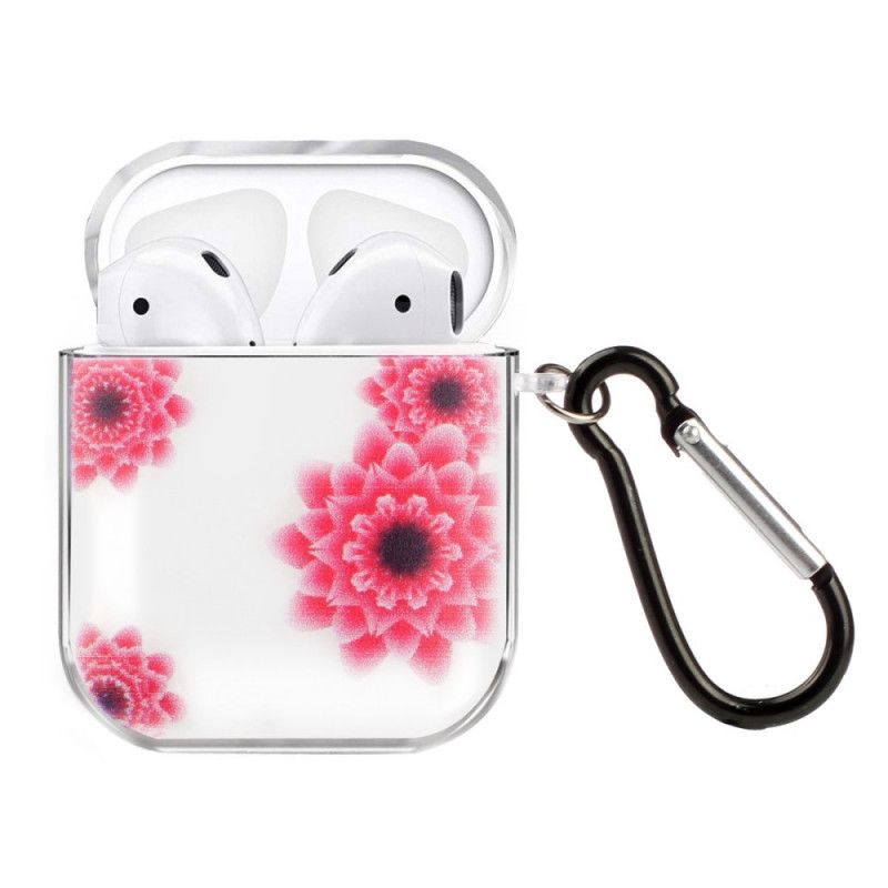 Hoesje voor AirPods Magenta Rood Transparante Plantaardige Siliconen