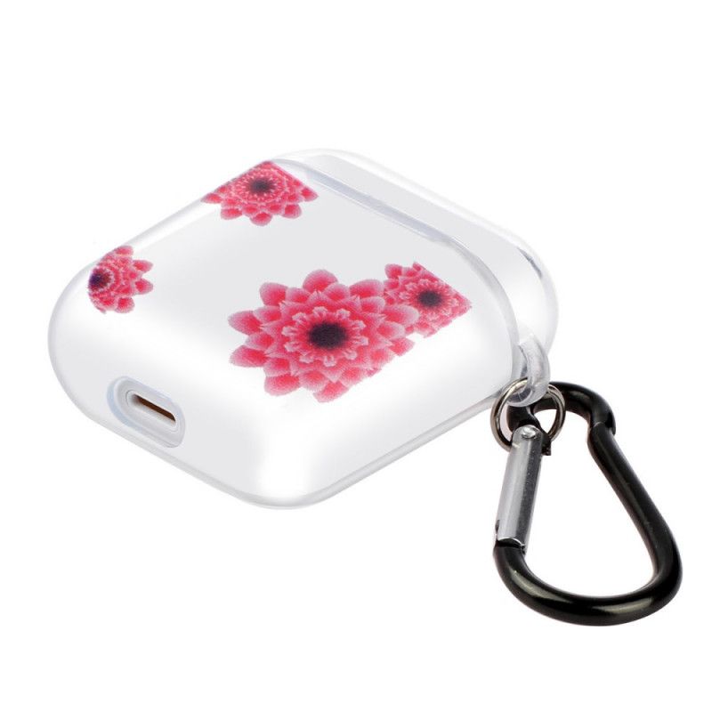 Hoesje voor AirPods Magenta Rood Transparante Plantaardige Siliconen