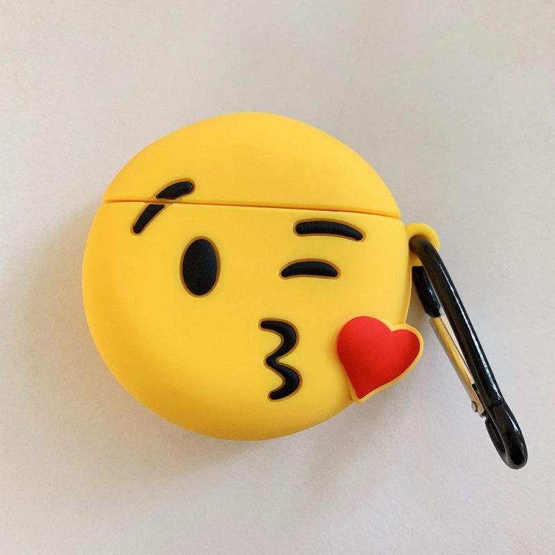 Hoesje voor AirPods Rood Wit Emoji Met Karabijnhaak