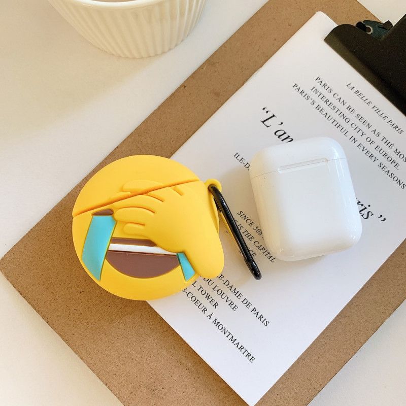 Hoesje voor AirPods Rood Wit Emoji Met Karabijnhaak