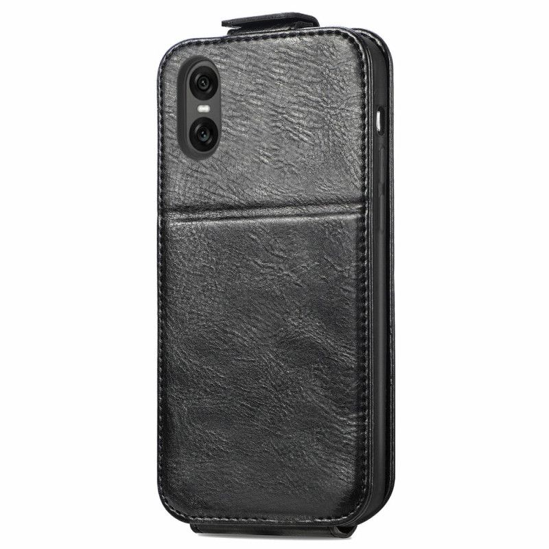 Flip Case Leren Sony Xperia 10 Vi Portemonnee Met Verticale Klep