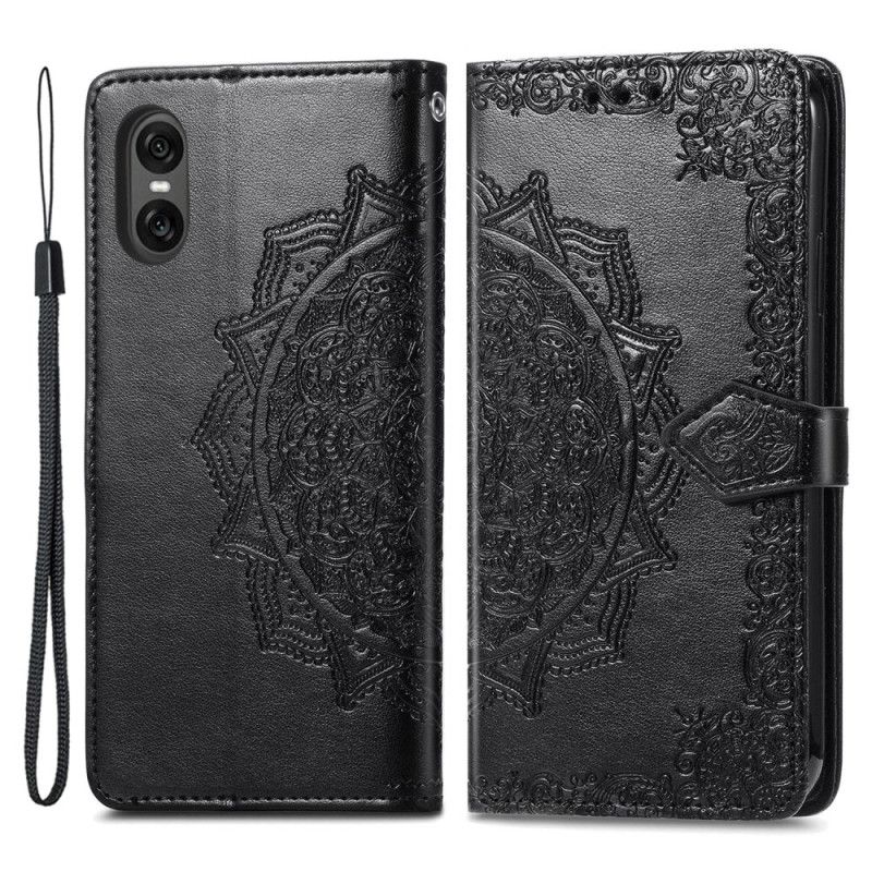 Folio-hoesje Sony Xperia 10 Vi Telefoonhoesje Barok Mandala Met Bandje