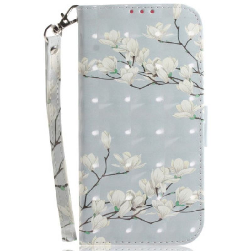 Leren Hoesje Sony Xperia 10 Vi Band Magnolia's