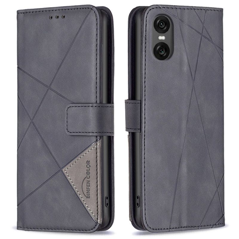 Leren Hoesje Sony Xperia 10 Vi Binfen Kleur Geometrisch Patroon Bescherming Hoesje