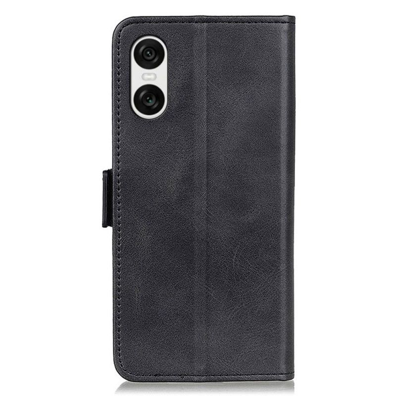 Leren Hoesje Sony Xperia 10 Vi Dubbele Sluiting Bescherming Hoesje