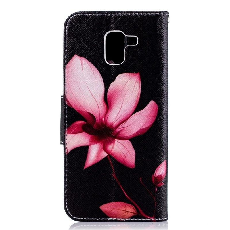 Cover Folio-hoesje Samsung Galaxy J6 Telefoonhoesje Roze Bloem