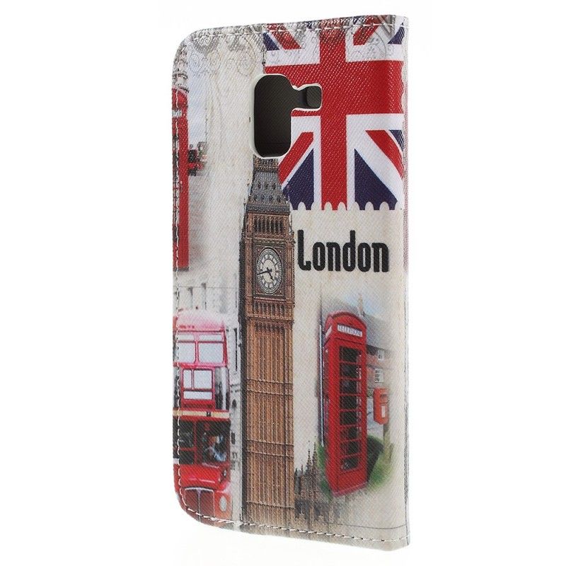 Flip Case Leren Samsung Galaxy J6 Leven In Londen