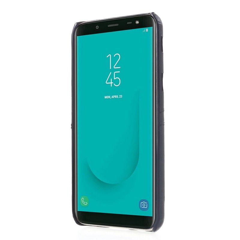 Hoesje Samsung Galaxy J6 Grijs Zwart Kaarthouder