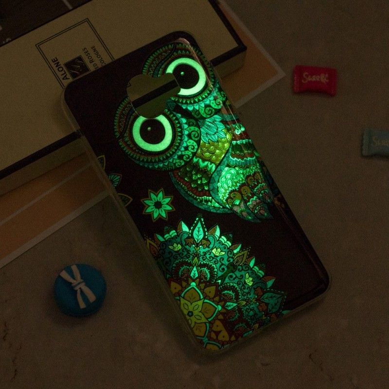 Hoesje Samsung Galaxy J6 Telefoonhoesje Fluorescerende Mandala-Uil