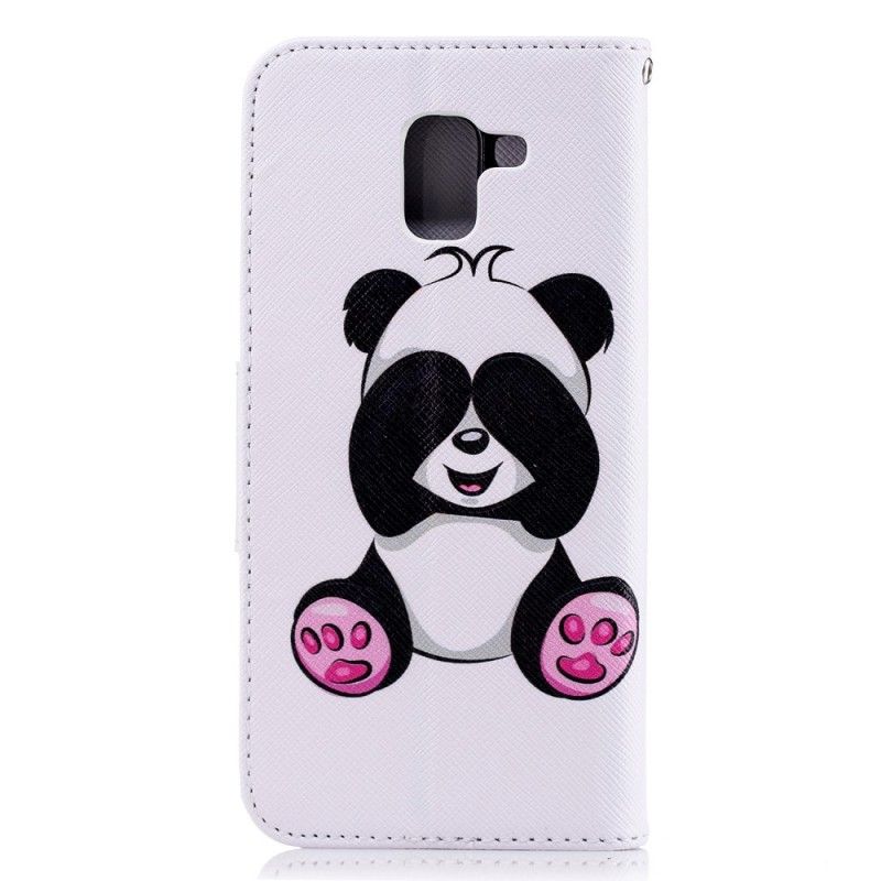 Leren Hoesje Samsung Galaxy J6 Telefoonhoesje Leuke Panda
