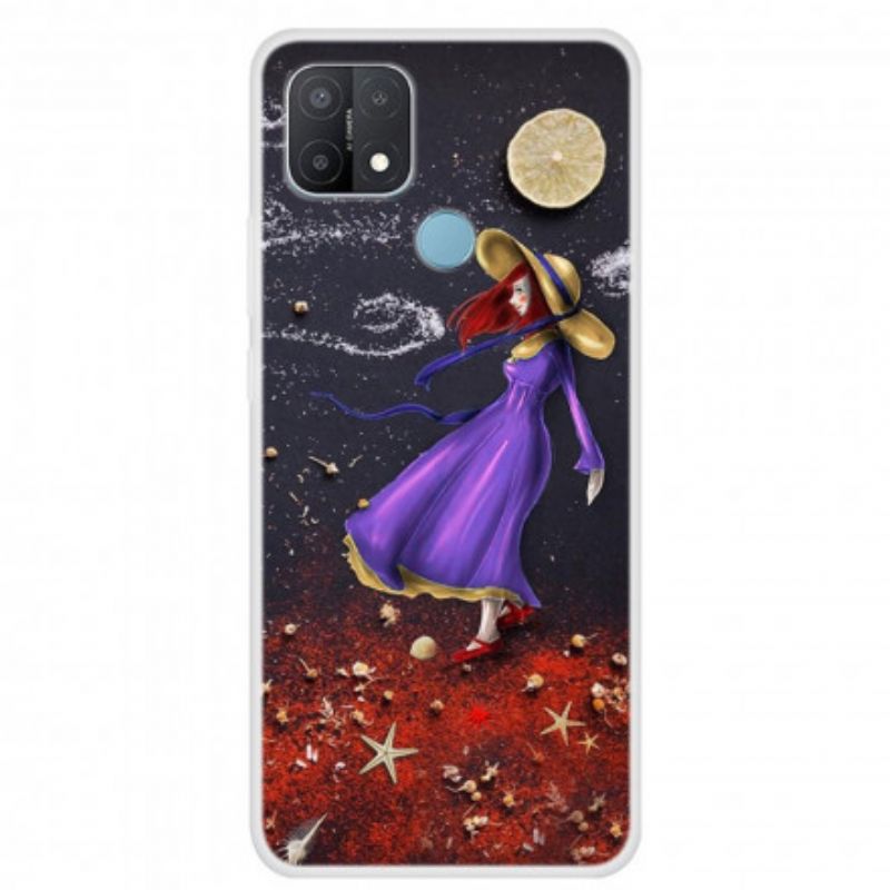 Cover Hoesje Oppo A15 Telefoonhoesje Vrouw Overboord