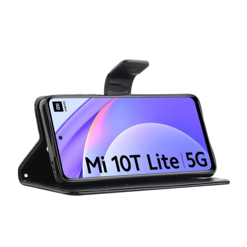 Cover Folio-hoesje Xiaomi Mi 10T Lite 5G / Redmi Note 9 Pro 5G Grijs Zwart Telefoonhoesje Vlinders Uit Azië