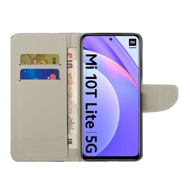 Cover Folio-hoesje Xiaomi Mi 10T Lite 5G / Redmi Note 9 Pro 5G Telefoonhoesje Neon Vlinders