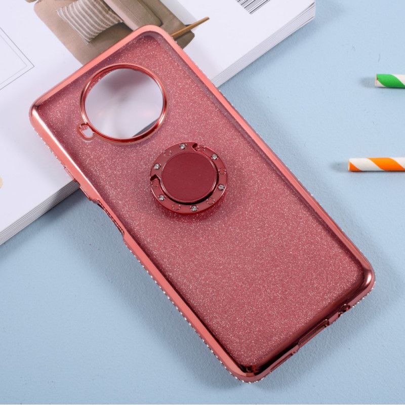 Cover Hoesje Xiaomi Mi 10T Lite 5G / Redmi Note 9 Pro 5G Rood Zwart Telefoonhoesje Pailletten En Diamanten