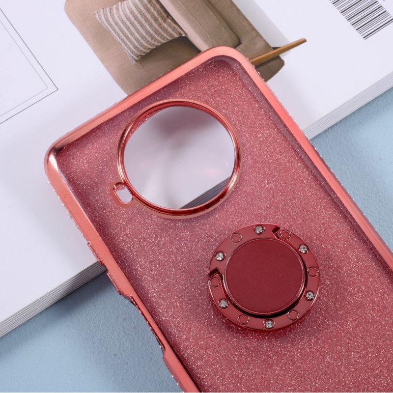 Cover Hoesje Xiaomi Mi 10T Lite 5G / Redmi Note 9 Pro 5G Rood Zwart Telefoonhoesje Pailletten En Diamanten