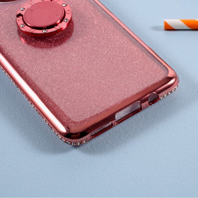 Cover Hoesje Xiaomi Mi 10T Lite 5G / Redmi Note 9 Pro 5G Rood Zwart Telefoonhoesje Pailletten En Diamanten