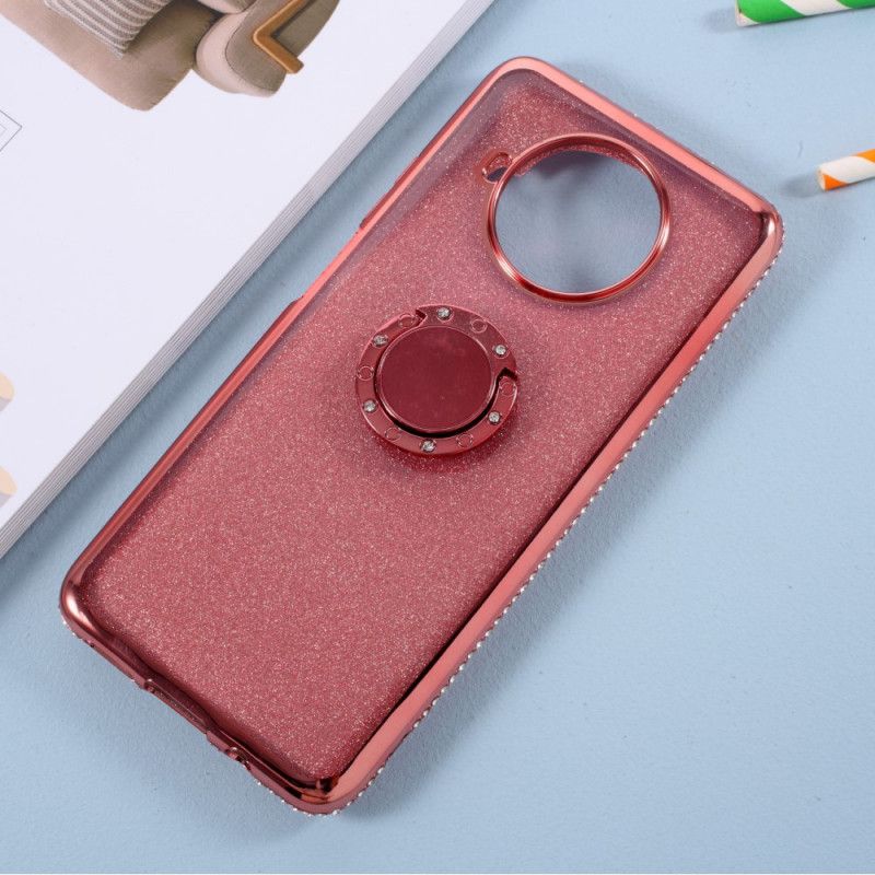 Cover Hoesje Xiaomi Mi 10T Lite 5G / Redmi Note 9 Pro 5G Rood Zwart Telefoonhoesje Pailletten En Diamanten