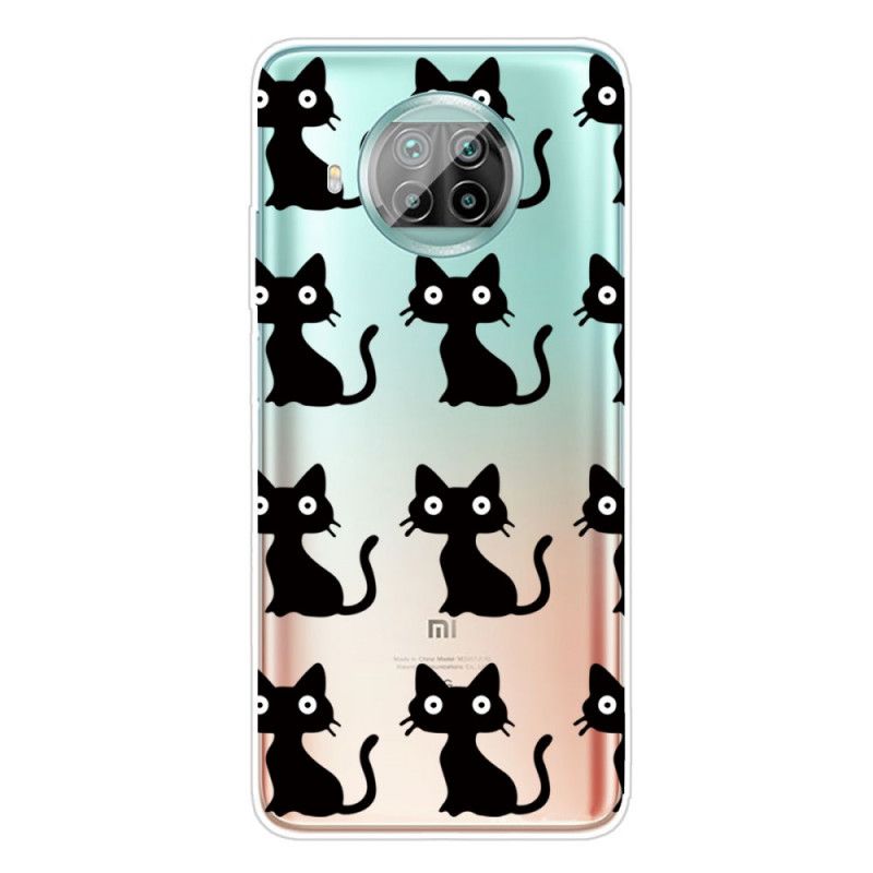 Cover Hoesje Xiaomi Mi 10T Lite 5G / Redmi Note 9 Pro 5G Telefoonhoesje Zwarte Katten
