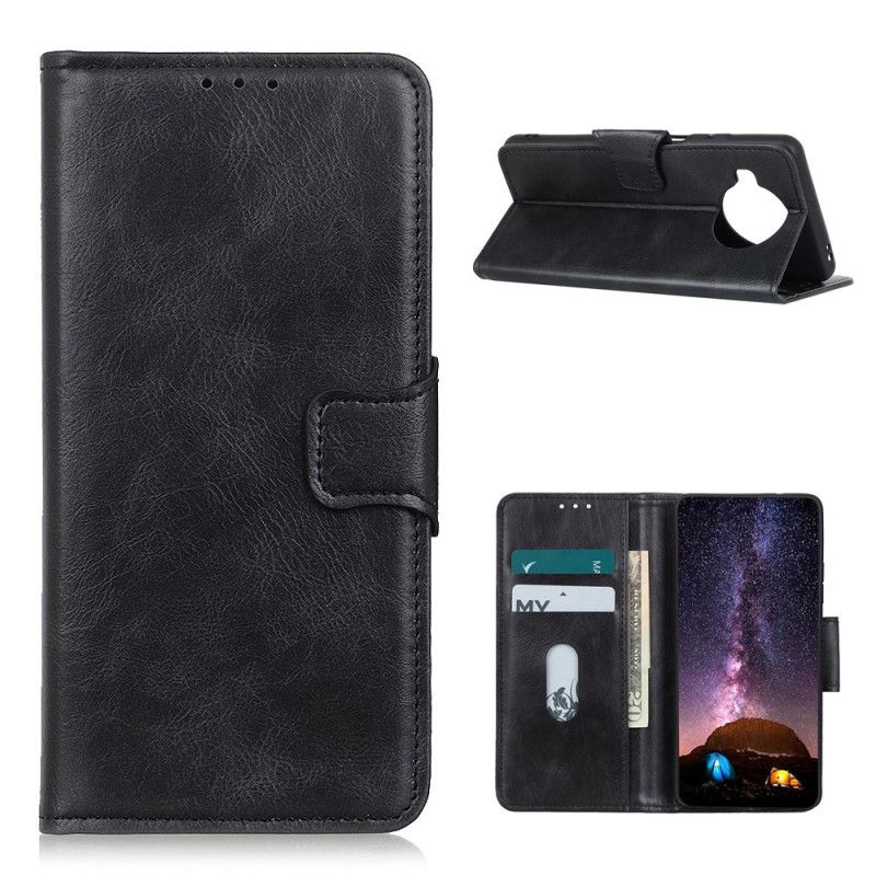 Flip Case Leren Xiaomi Mi 10T Lite 5G / Redmi Note 9 Pro 5G Groen Zwart Omkeerbare Sluiting In Leereffect