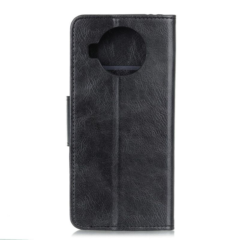 Flip Case Leren Xiaomi Mi 10T Lite 5G / Redmi Note 9 Pro 5G Groen Zwart Omkeerbare Sluiting In Leereffect