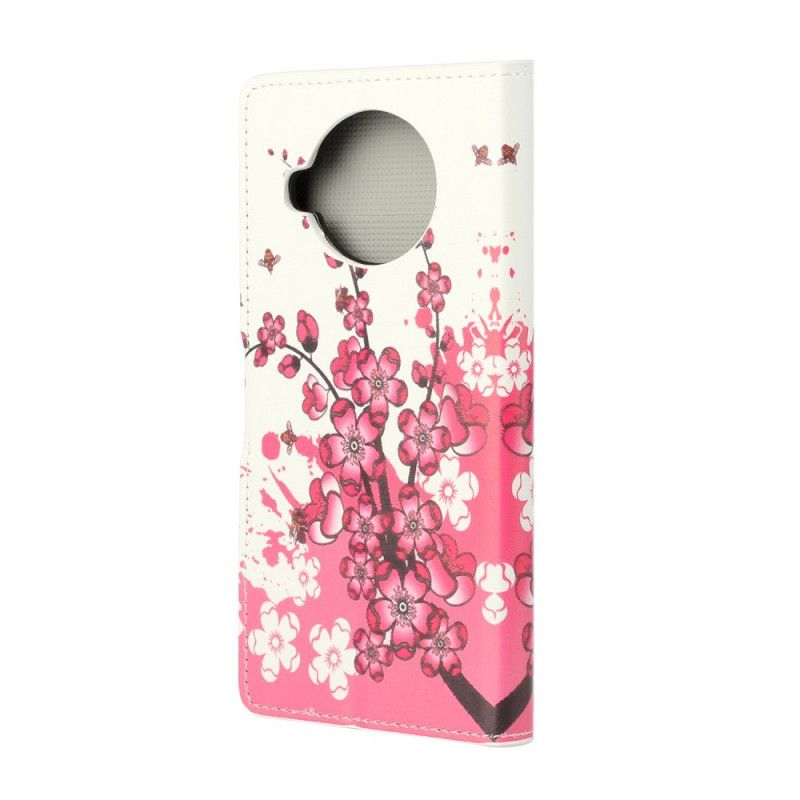 Flip Case Leren Xiaomi Mi 10T Lite 5G / Redmi Note 9 Pro 5G Roze Magenta Tropische Bloemen