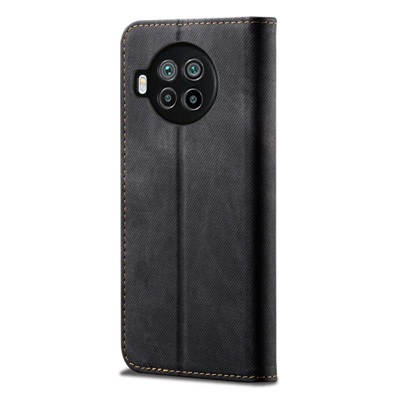 Folio-hoesje Xiaomi Mi 10T Lite 5G / Redmi Note 9 Pro 5G Donkerblauw Zwart Telefoonhoesje Jeansstof