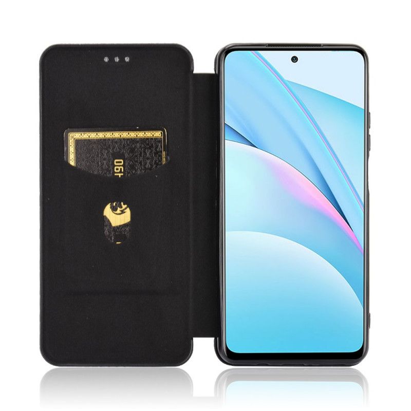 Folio-hoesje Xiaomi Mi 10T Lite 5G / Redmi Note 9 Pro 5G Groen Zwart Koolstofvezel