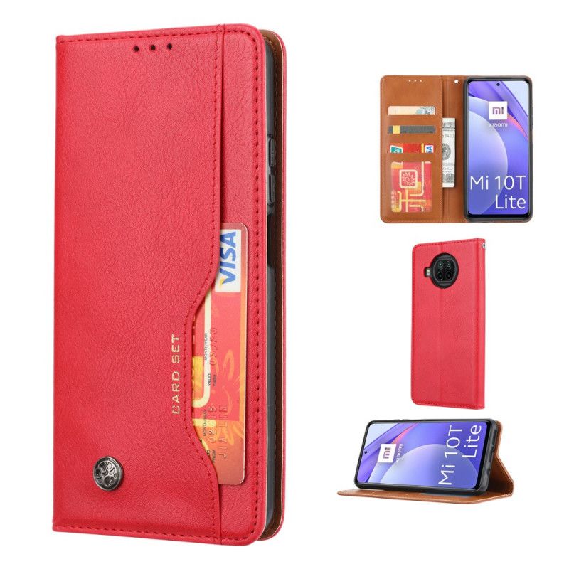 Folio-hoesje Xiaomi Mi 10T Lite 5G / Redmi Note 9 Pro 5G Rood Zwart Kaarthouder