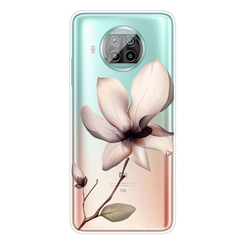 Hoesje voor Xiaomi Mi 10T Lite 5G / Redmi Note 9 Pro 5G Groen Roze Een Bloem