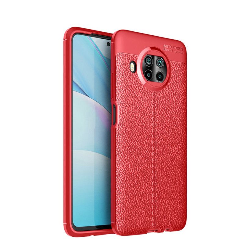 Hoesje voor Xiaomi Mi 10T Lite 5G / Redmi Note 9 Pro 5G Rood Zwart Lychee Leereffect