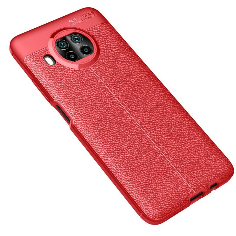 Hoesje voor Xiaomi Mi 10T Lite 5G / Redmi Note 9 Pro 5G Rood Zwart Lychee Leereffect