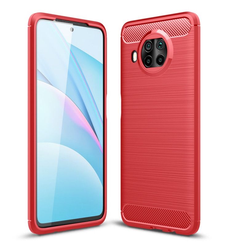 Hoesje Xiaomi Mi 10T Lite 5G / Redmi Note 9 Pro 5G Rood Zwart Geborsteld Koolstofvezel