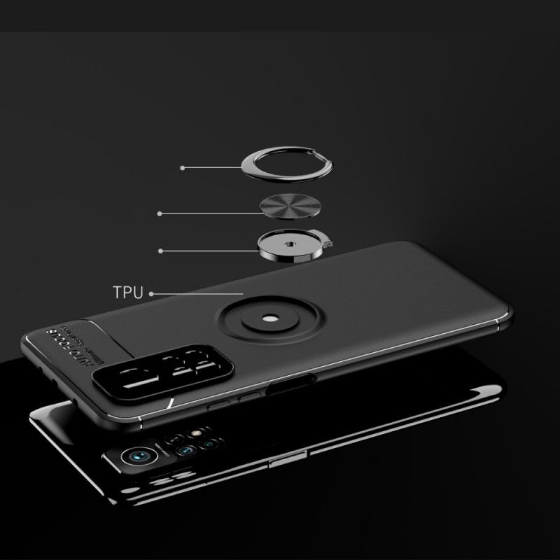 Hoesje Xiaomi Mi 10T Lite 5G / Redmi Note 9 Pro 5G Rood Zwart Roterende Ring