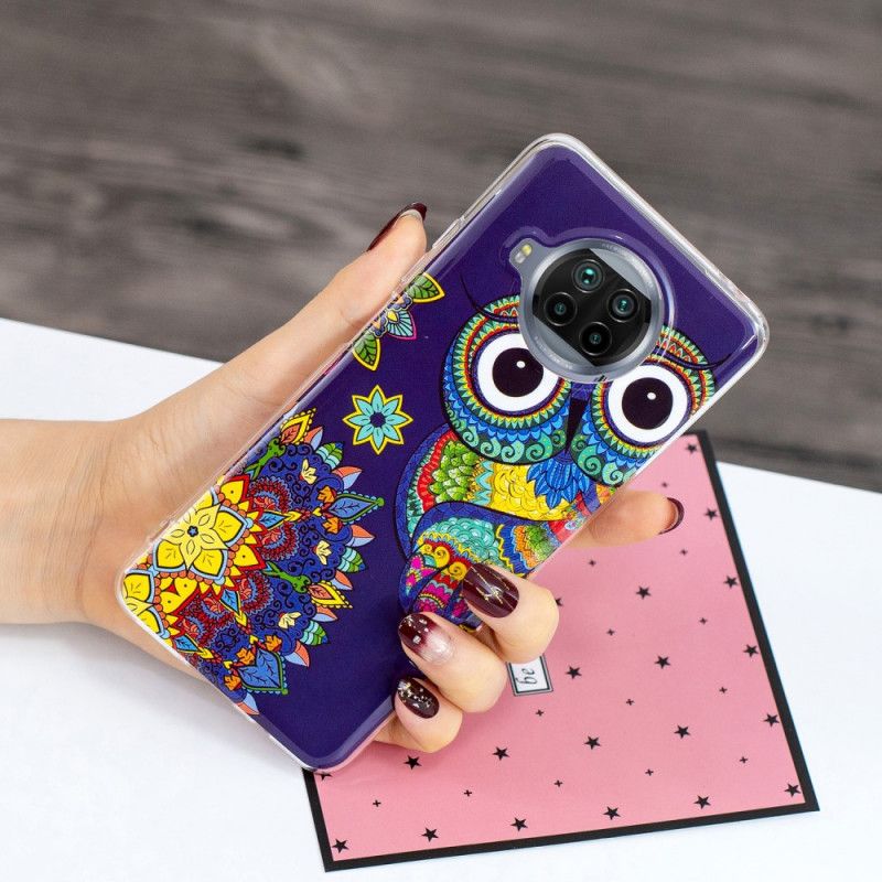 Hoesje Xiaomi Mi 10T Lite 5G / Redmi Note 9 Pro 5G Telefoonhoesje Neon Mandala Uil