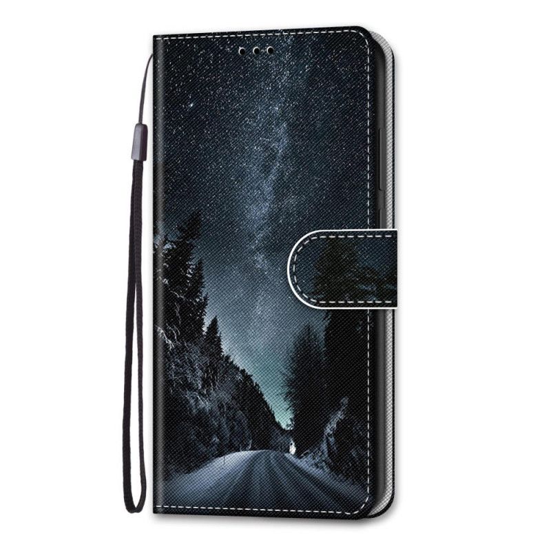 Leren Hoesje voor Xiaomi Mi 10T Lite 5G / Redmi Note 9 Pro 5G Lichtblauw Grijs Landschap