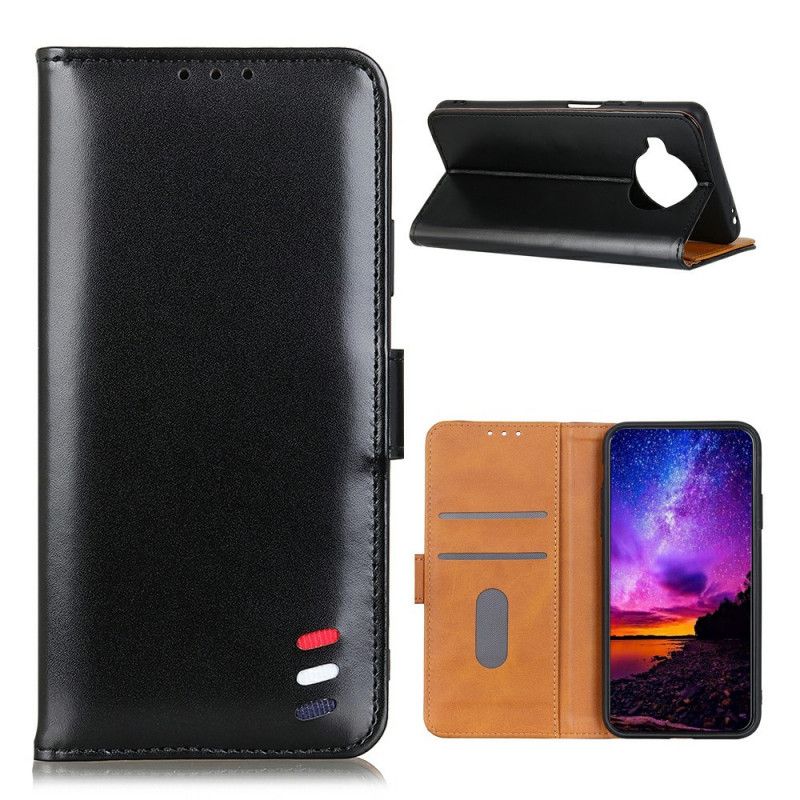 Leren Hoesje voor Xiaomi Mi 10T Lite 5G / Redmi Note 9 Pro 5G Rood Zwart Driekleurig Leereffect