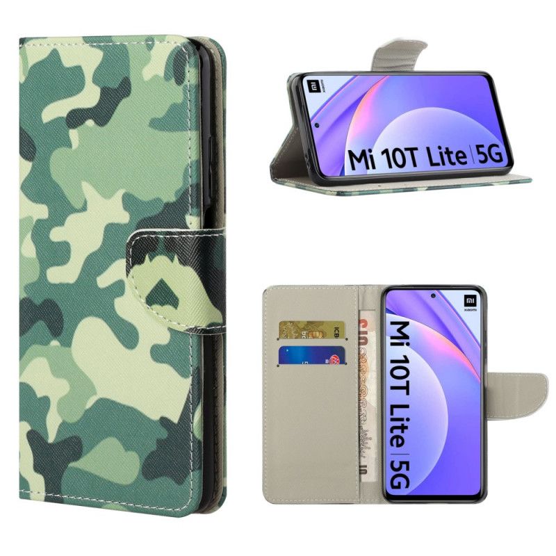 Leren Hoesje Xiaomi Mi 10T Lite 5G / Redmi Note 9 Pro 5G Camouflage