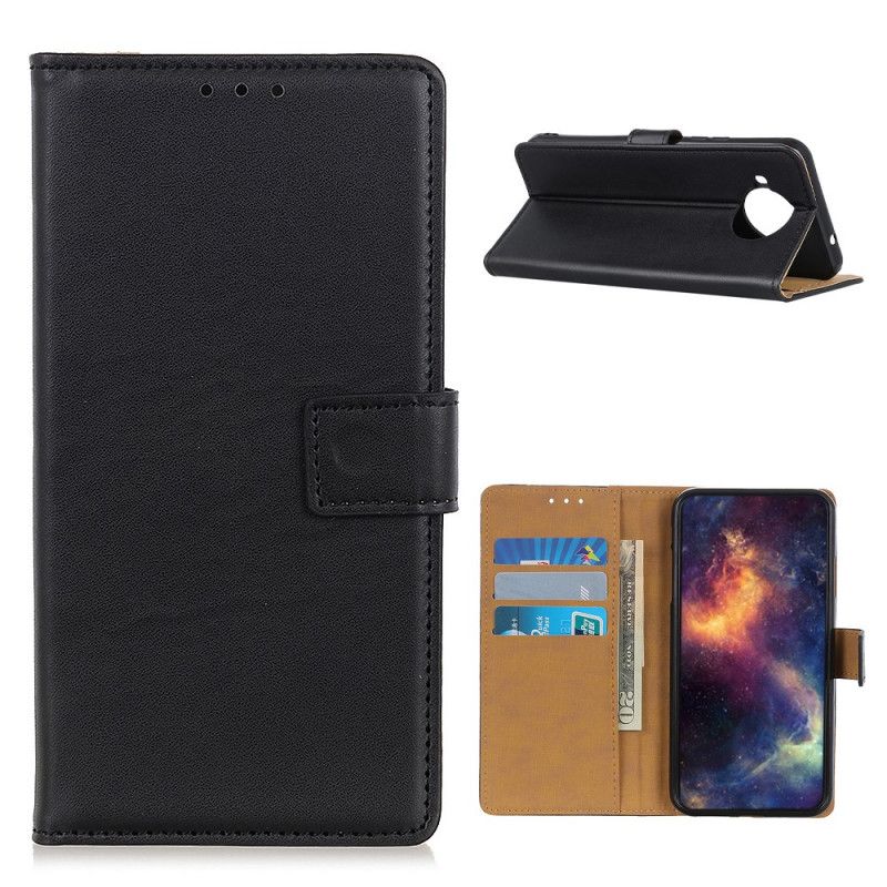 Leren Hoesje Xiaomi Mi 10T Lite 5G / Redmi Note 9 Pro 5G Donkerblauw Zwart Eenvoudig Kunstleer