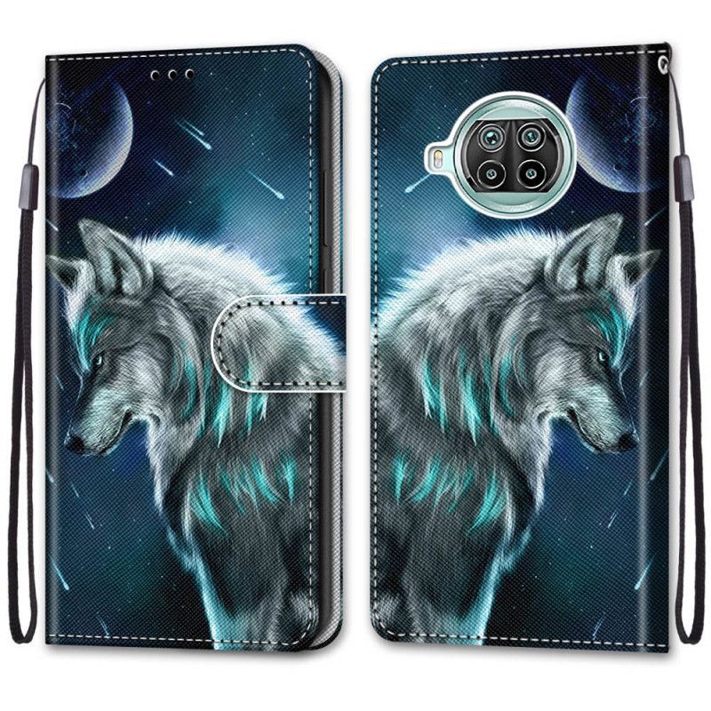 Leren Hoesje Xiaomi Mi 10T Lite 5G / Redmi Note 9 Pro 5G Lichtblauw Donkerblauw Wolfshond